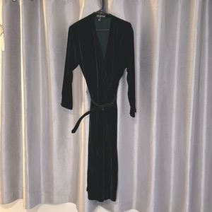 Vintage 90’s Ralph Lauren Green Velvet Wrap Dress w/Belt